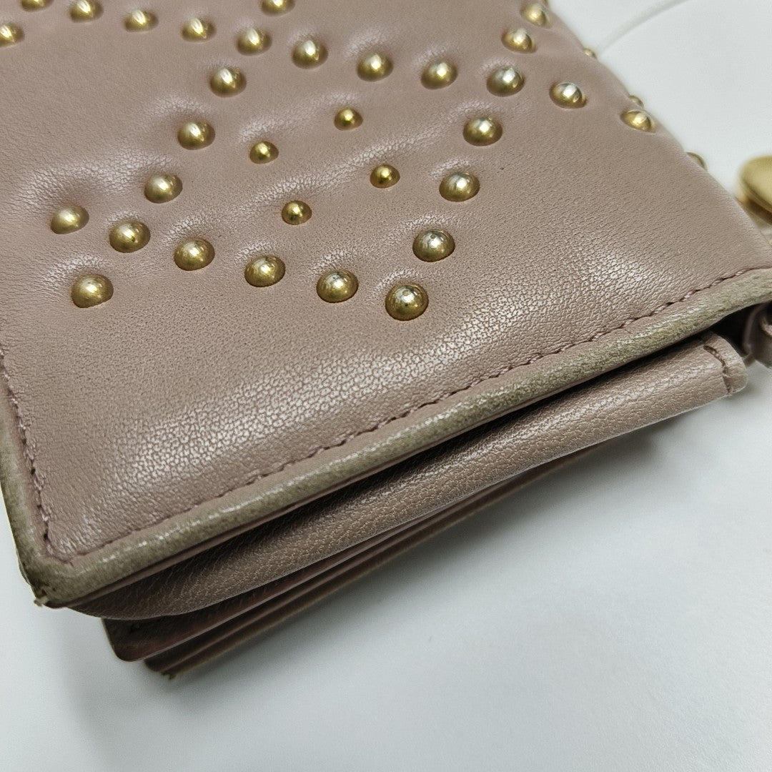 Calfskin Card Holder Pink