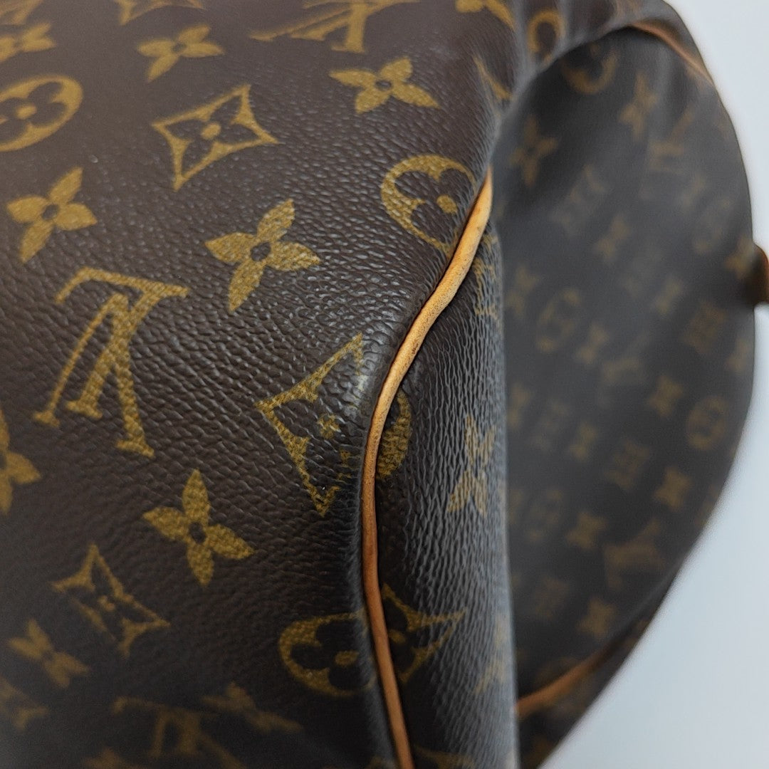 KEEPALL 55 Monogram Coated Canvas Brown