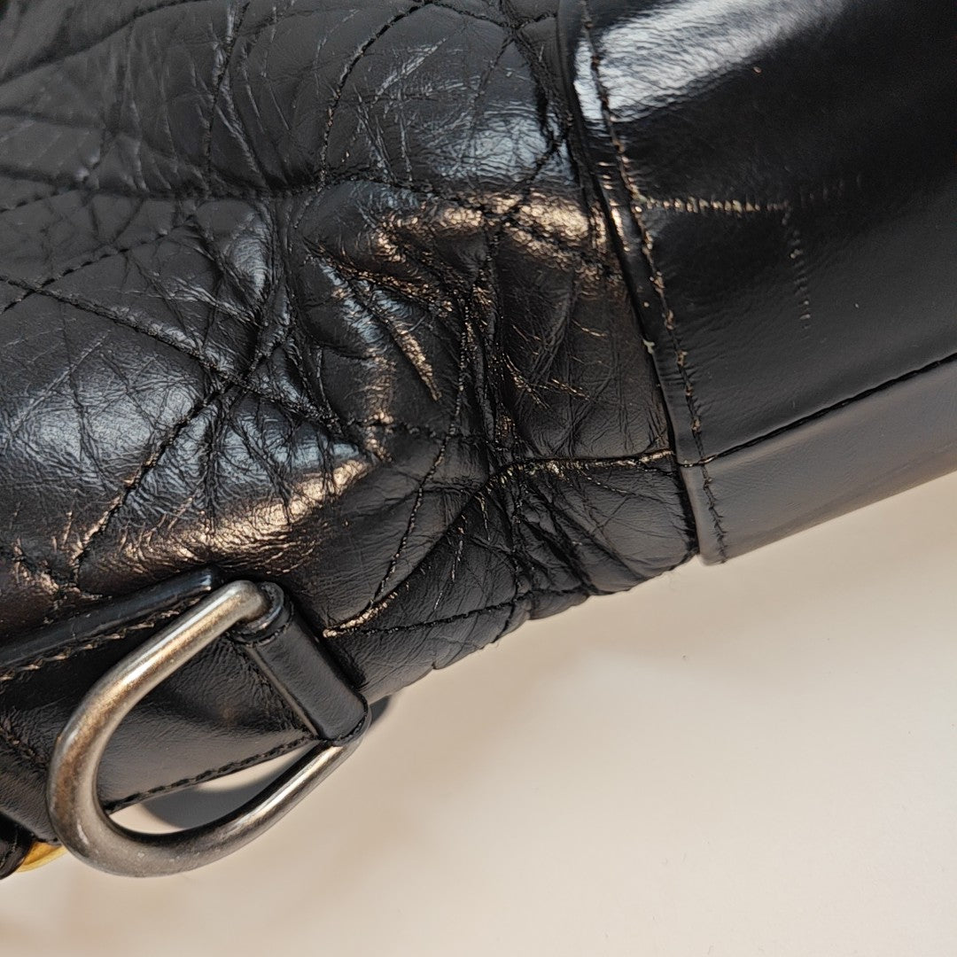 GABRIELLE New Medium Quilted Vintage Calf Black