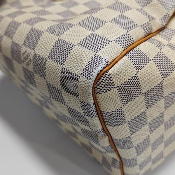 SPEEDY 30 Damier Azur Coated Canvas White