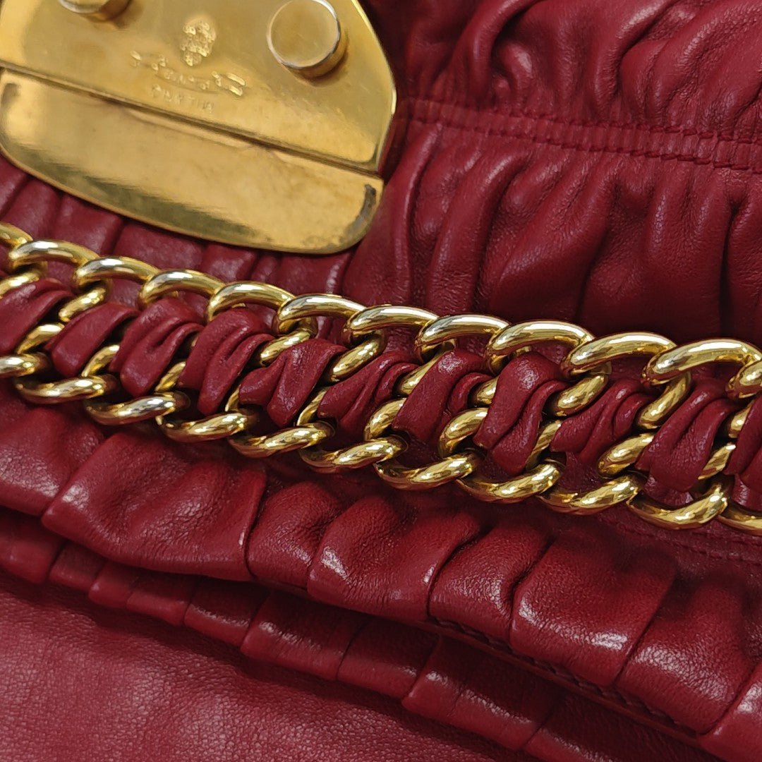 Quilted Lambskin Shoulder Bag Red