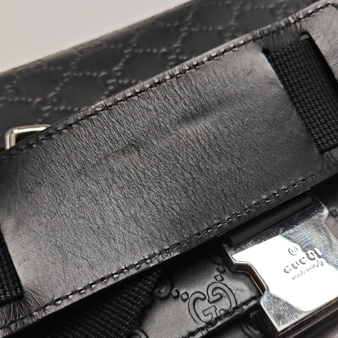 Monogram Calfskin Shoulder Bag Black