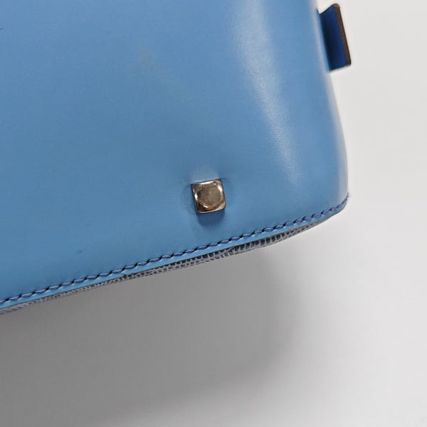 Calfskin Top Handle Bag Blue