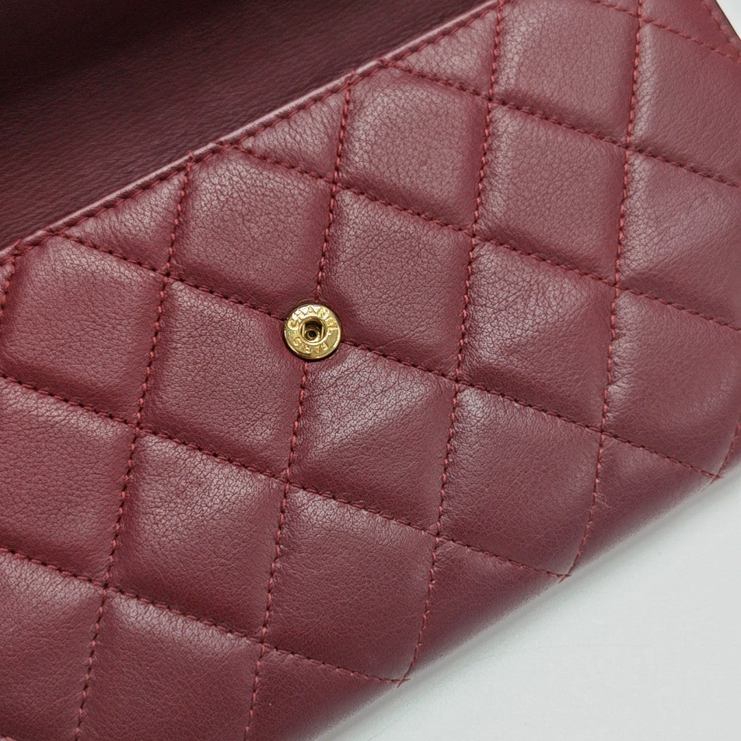 BOY CHANEL Mini Quilted Calfskin Red Wallet