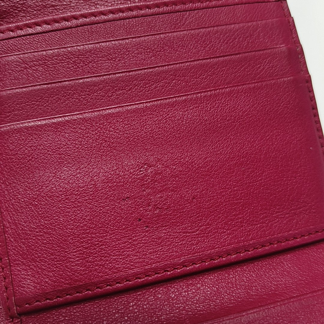 Cannage Calfskin Wallet Red
