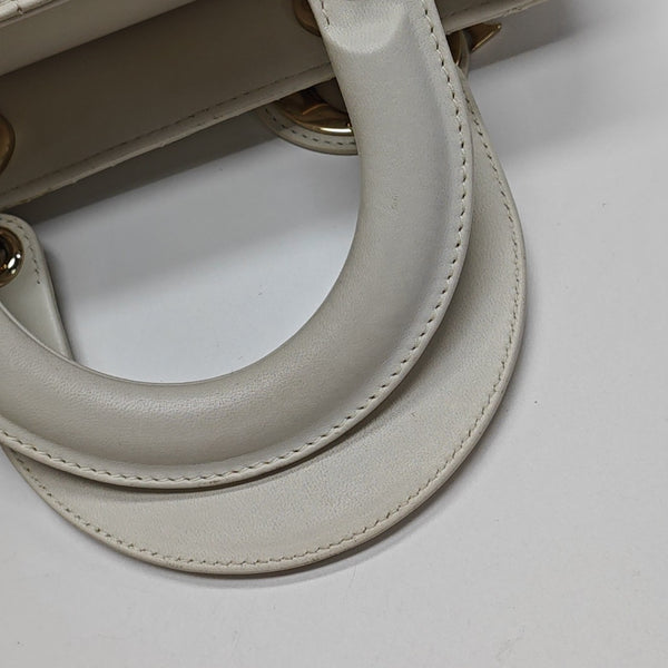 Lady Dior Small Cannage Lambskin White