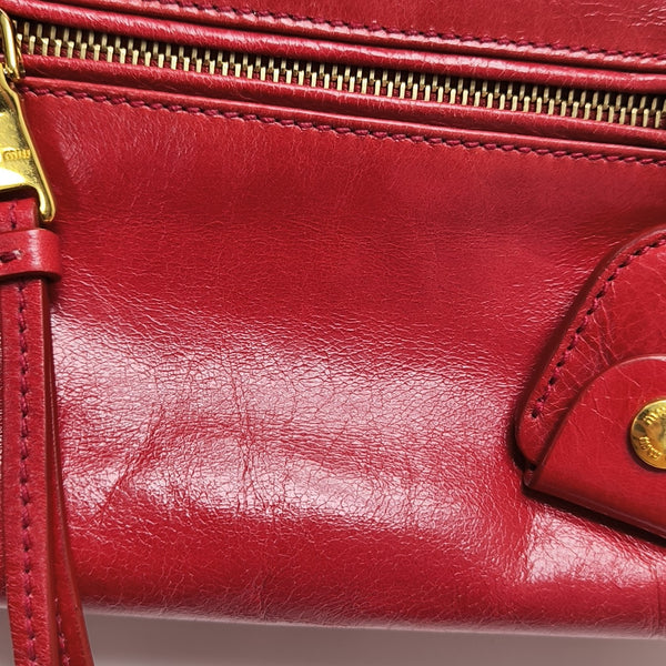 Calfskin Shoulder Bag Red