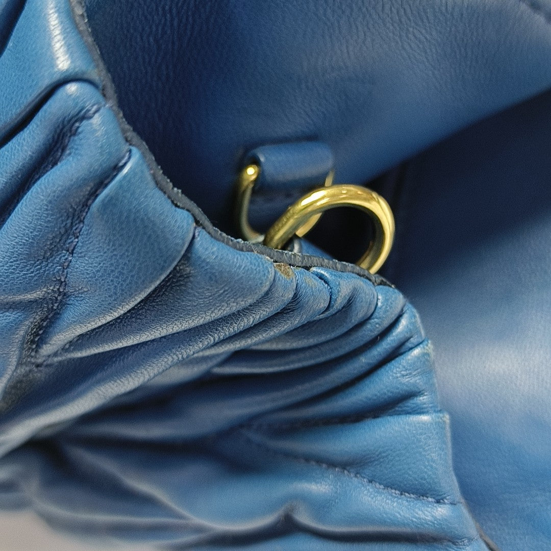 Quilted Lambskin Tote Bag Blue