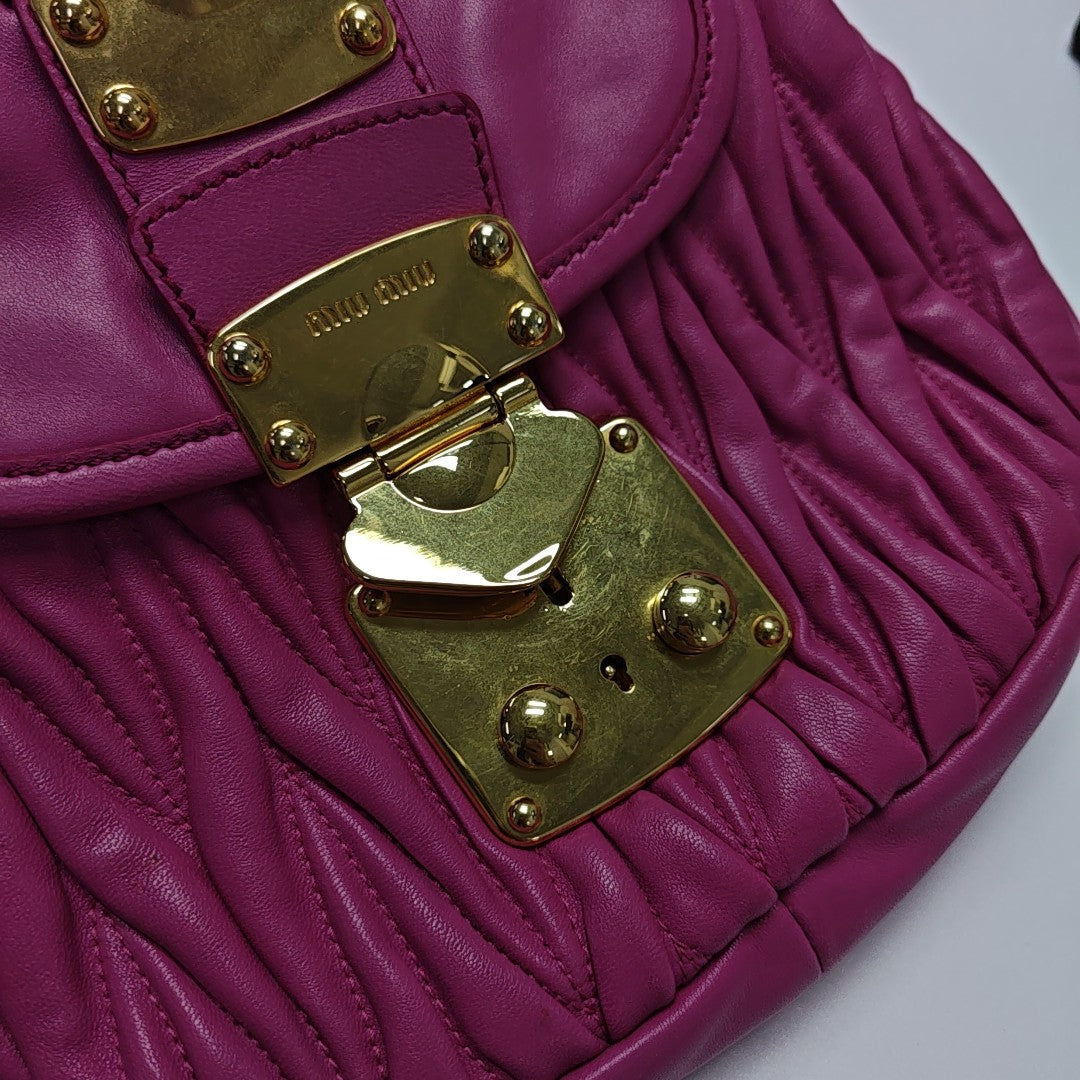Miu Coffer Quilted Lambskin Pink