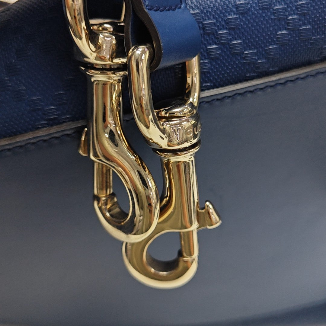 Leather Shoulder Bag Blue
