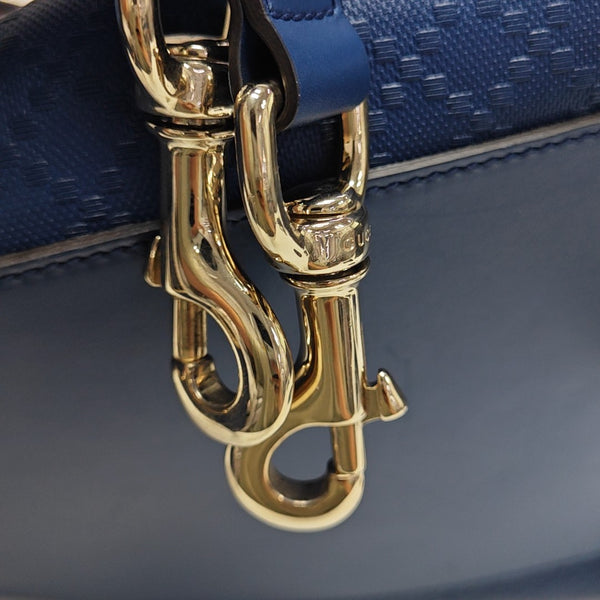 Leather Shoulder Bag Blue