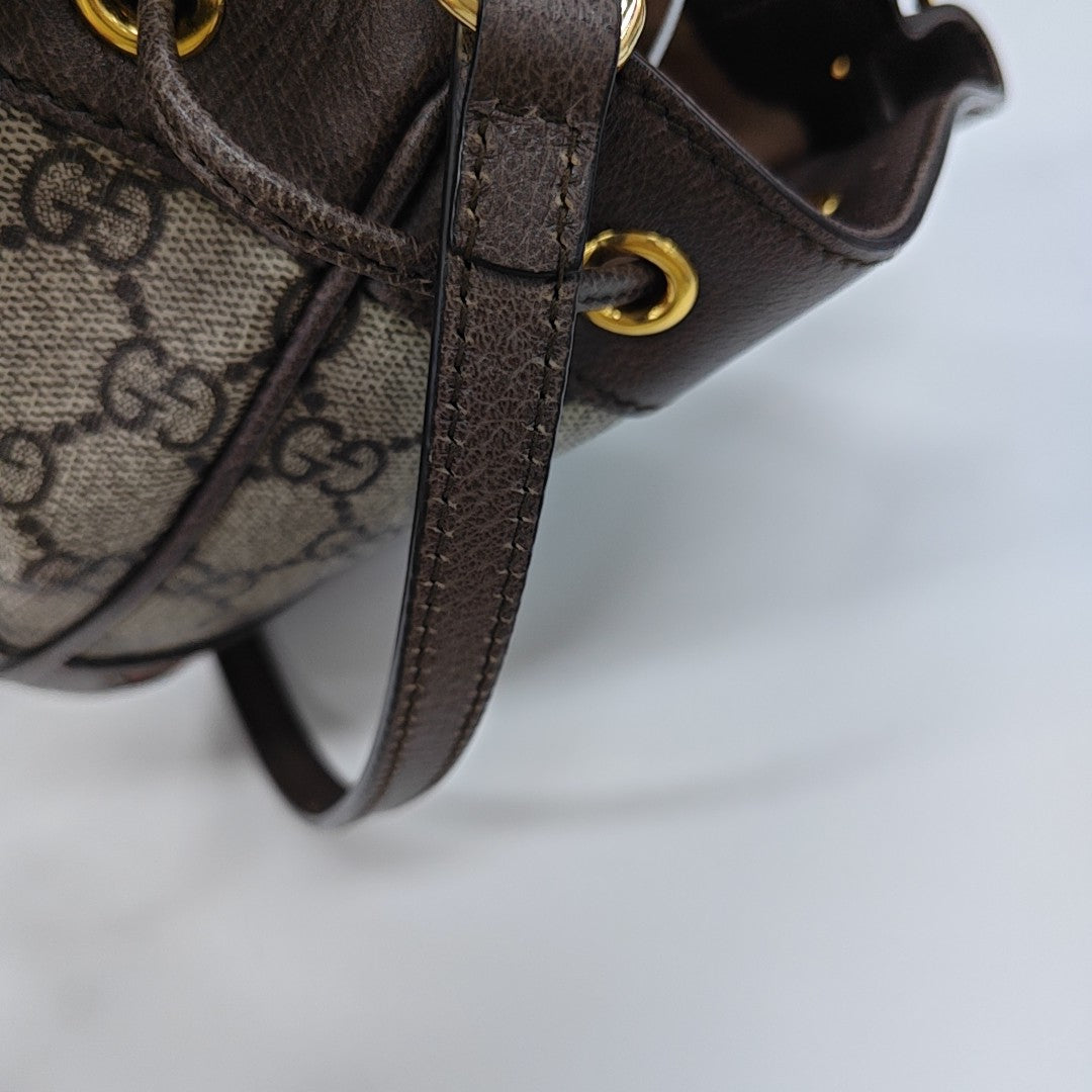 Ophidia Mini Monogram Coated Canvas Beige