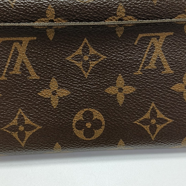 SARAH Monogram Coated Canvas Brown Wallet