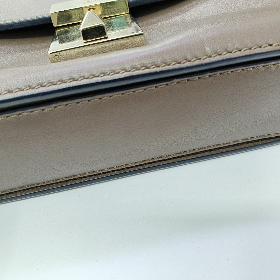 Calfskin Shoulder Bag Gray