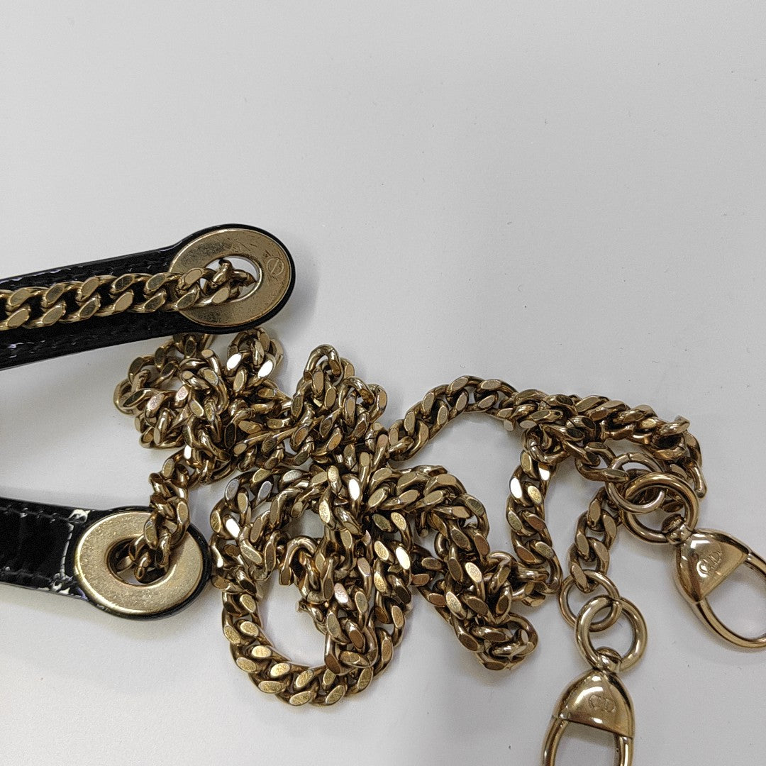 Lady Dior Mini Cannage Patent Leather Black