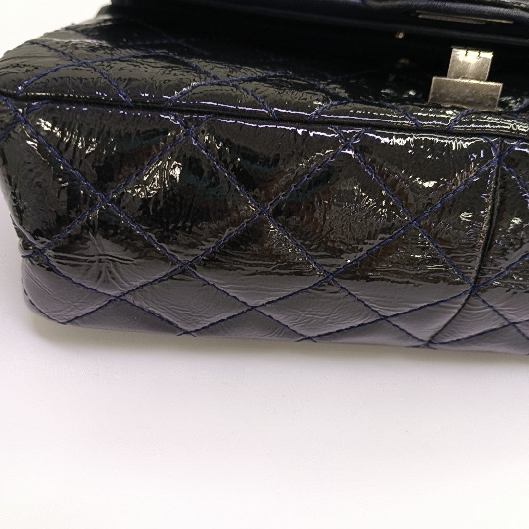 2.55 227 (jumbo) Quilted Patent Leather Blue