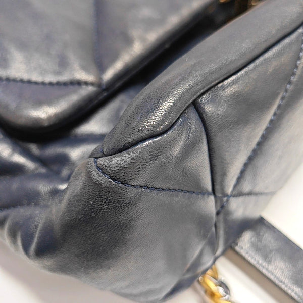 CHANEL 19 Large Quilted Lambskin Blue