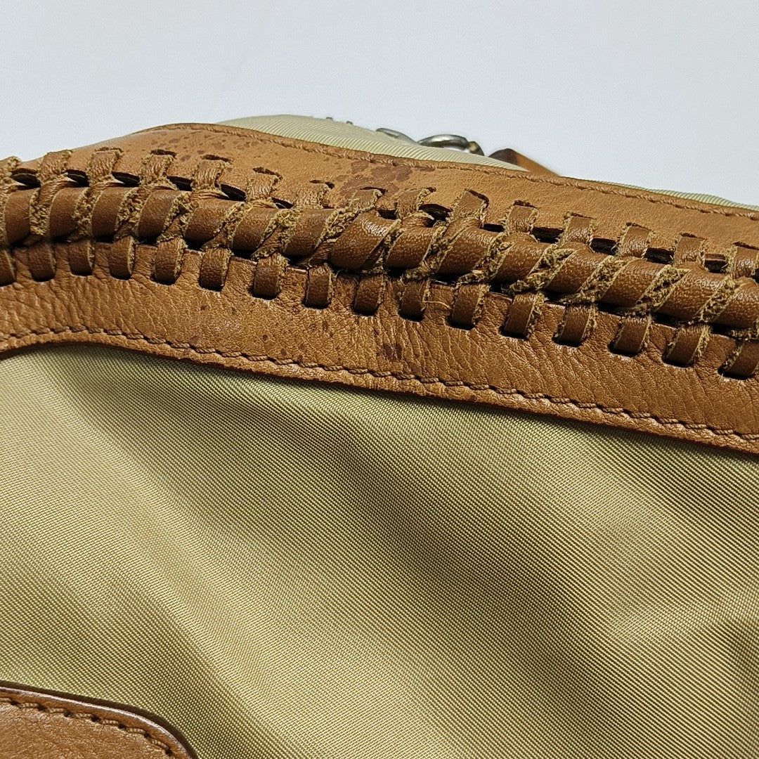 Fabric Top Handle Bag Beige