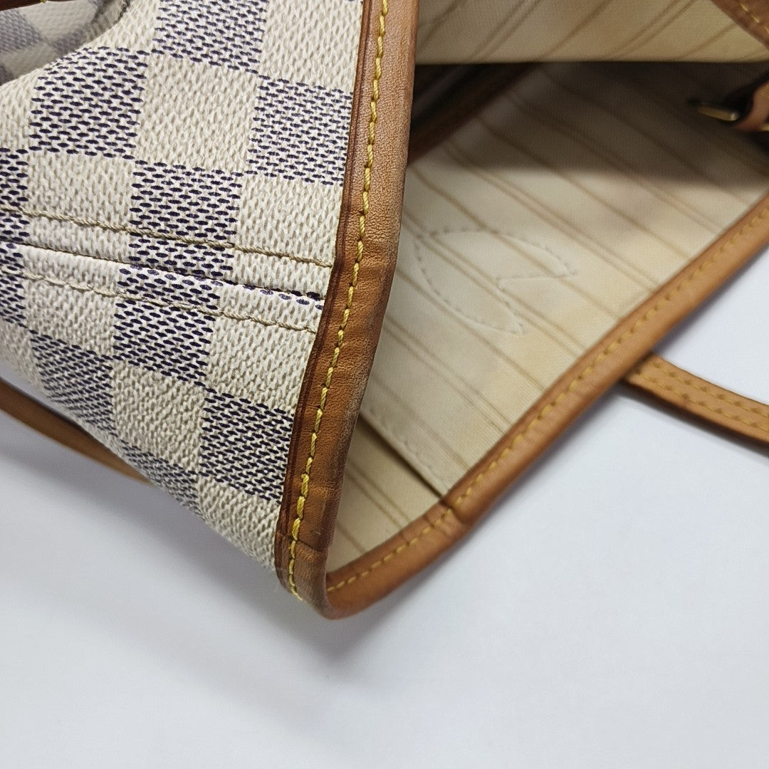 NEVERFULL MM Damier Azur Coated Canvas Beige