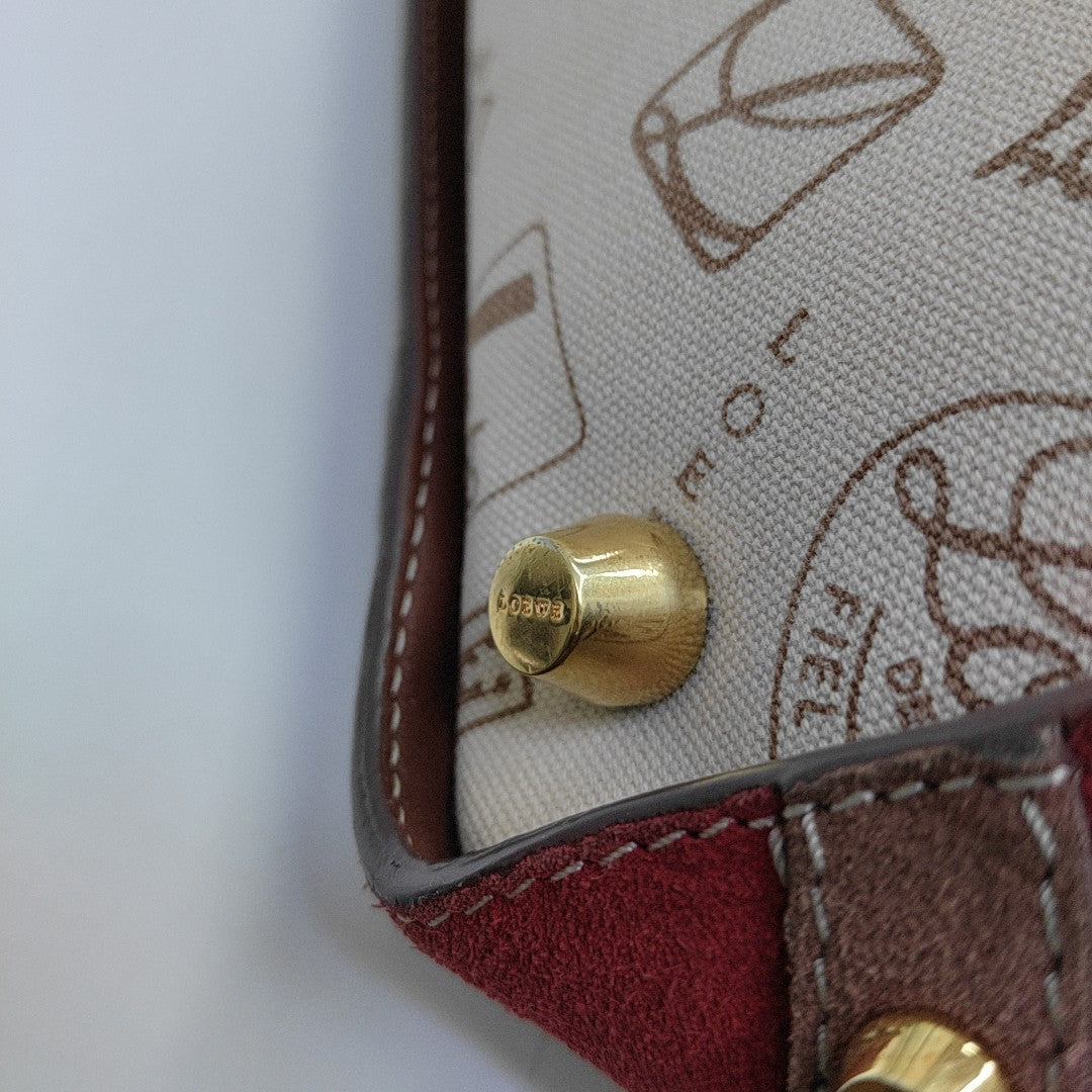 Nylon Top Handle Bag Beige
