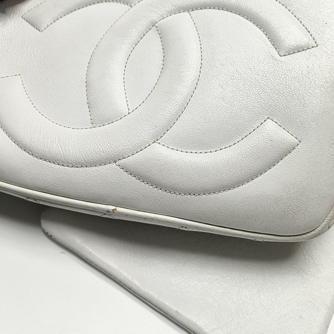 DRAWSTRING Quilted Calfskin White