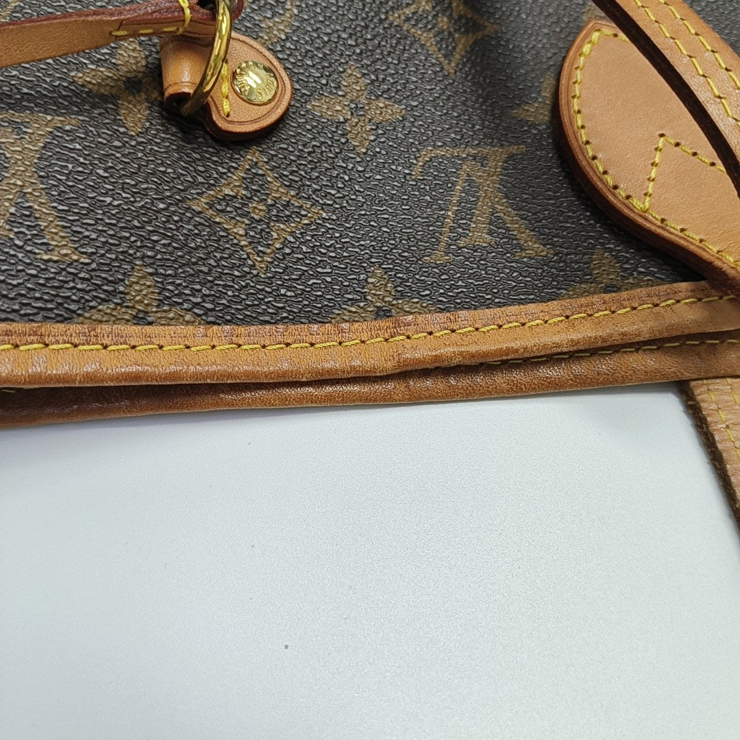NEVERFULL MM Monogram Coated Canvas Brown
