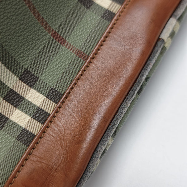 Coated Canvas Bucket Bag Green