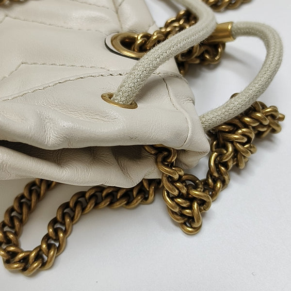 GG Marmont Mini Quilted Calfskin White