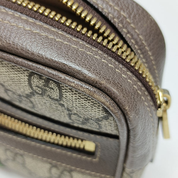 Ophidia Small Monogram Coated Canvas Beige