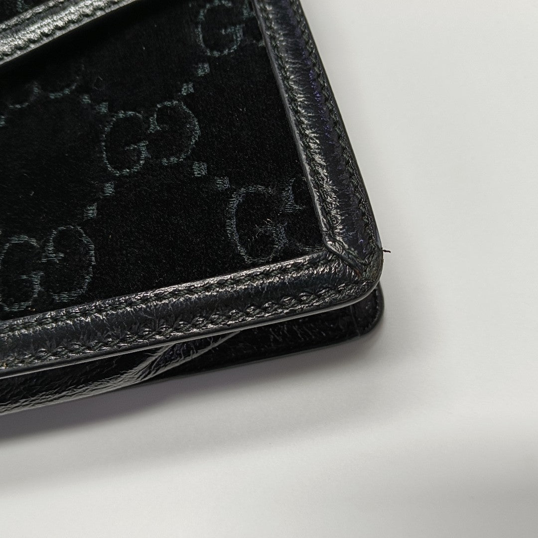 Sylvie Small Monogram Velvet Black