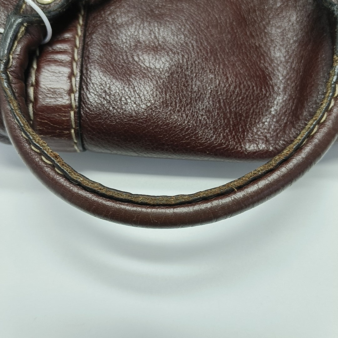 Calfskin Top Handle Bag Brown