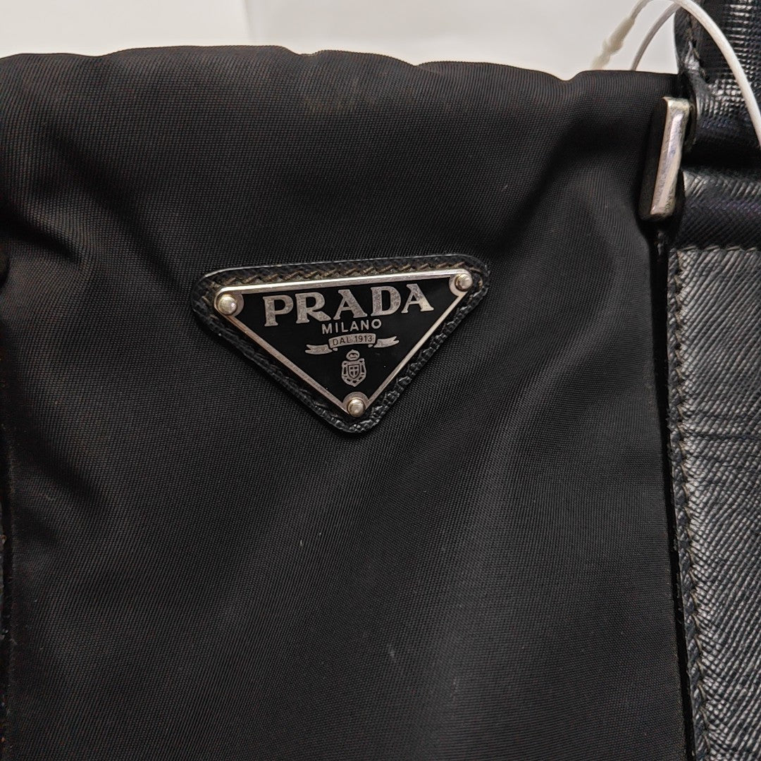 Nylon Top Handle Bag Black