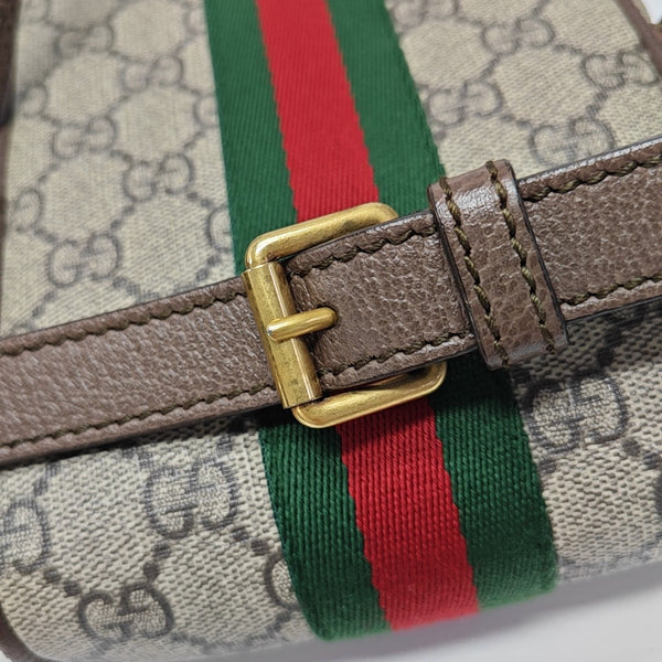 Ophidia Small Monogram Lona Revestida Beige