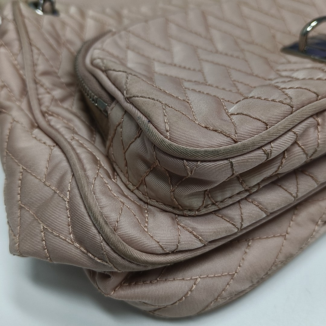 Quilted Nylon Shoulder Bag Pink