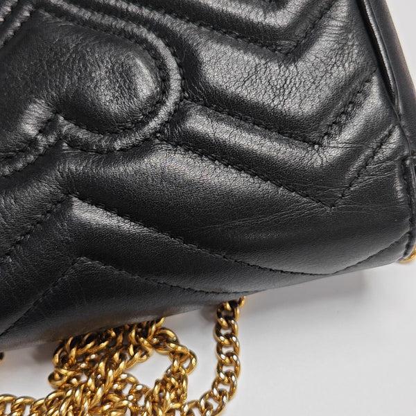 GG Marmont Mini Quilted Calfskin Black