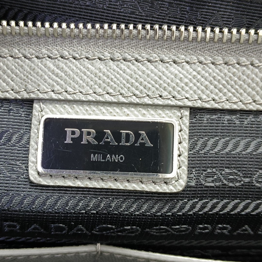 Galleria Large Saffiano Calfskin Gray