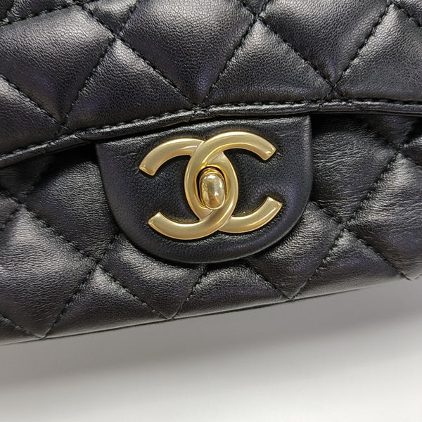 CLASSIC SINGLE FLAP Medium Quilted Lambskin Black