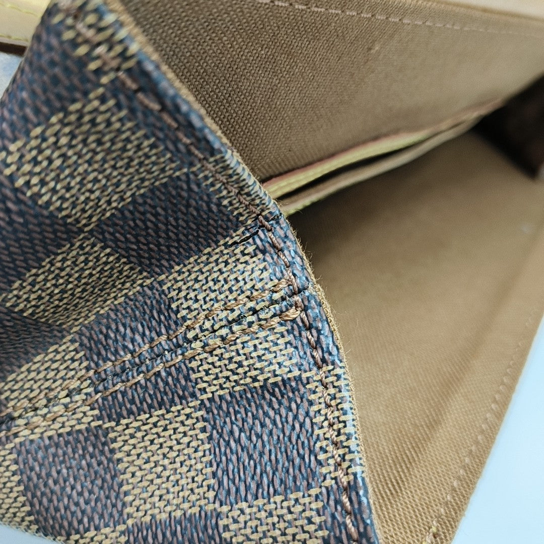 SOHO Damier Ebene Coated Canvas Brown