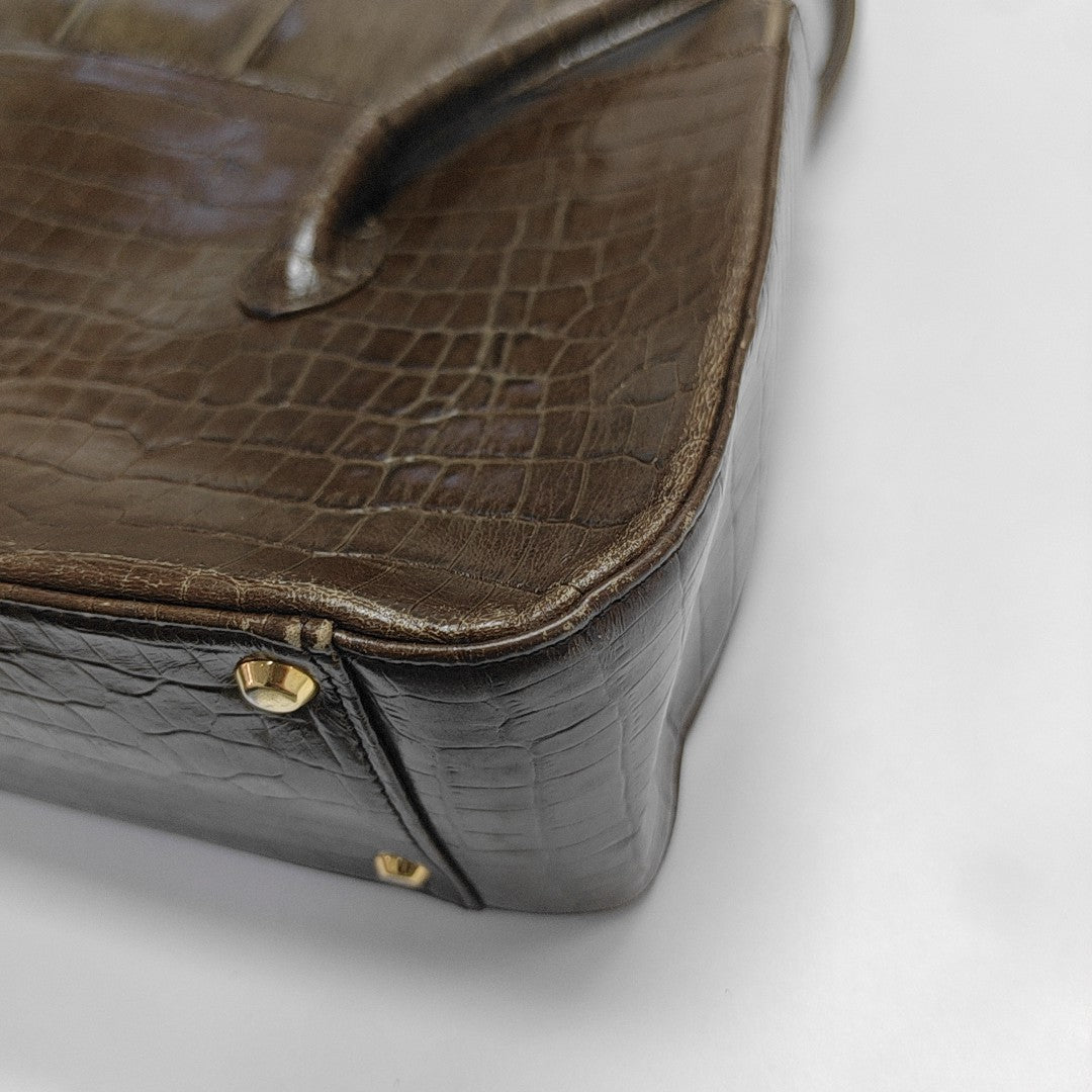 Calfskin Shoulder Bag Brown