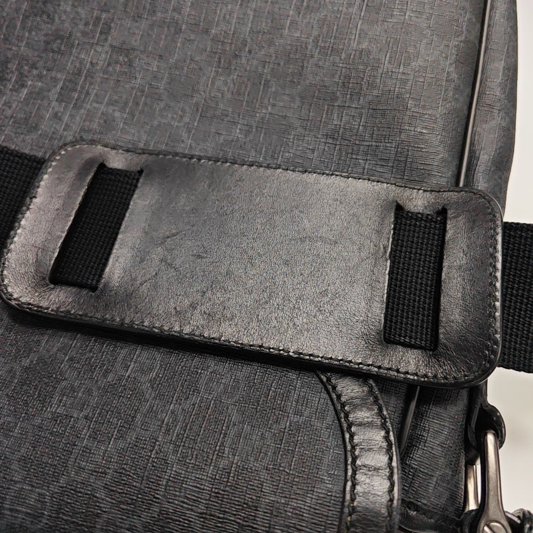 Monogram Coated Canvas Shoulder Bag Black