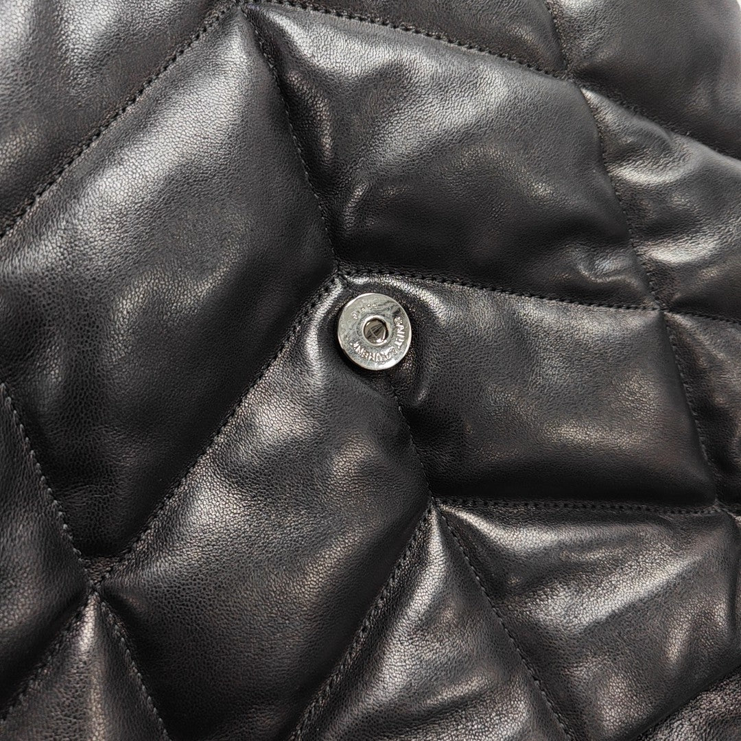 PUFFER Medium Chevron Lambskin Black
