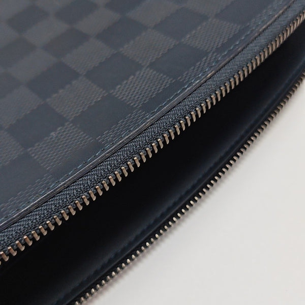 ATOLL Damier Calfskin Blue Wallet
