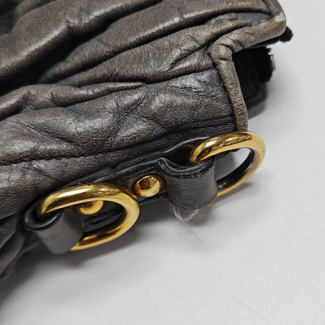 Quilted Calfskin Shoulder Bag Gray