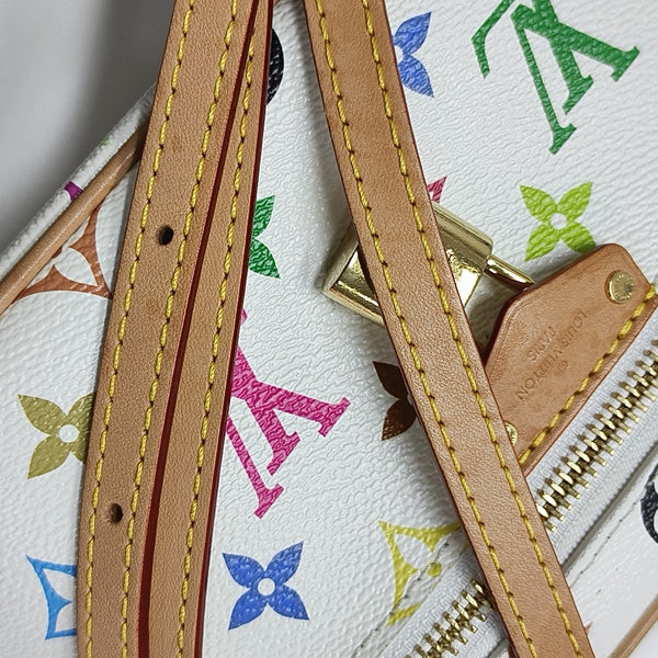 LV × TM Vanity Chain Pouch Monogram Coated Canvas White