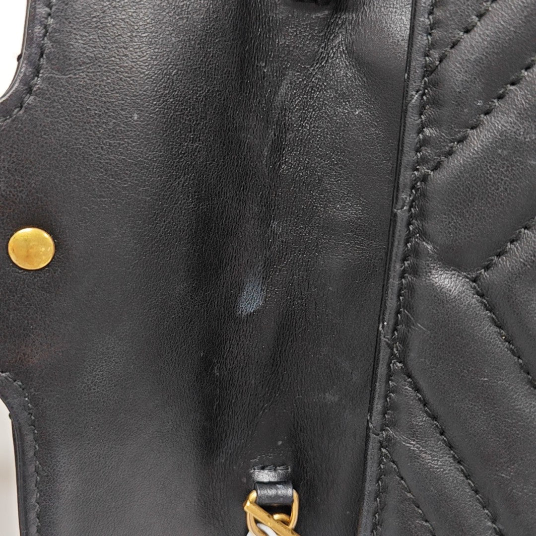GG Marmont Mini Quilted Calfskin Black