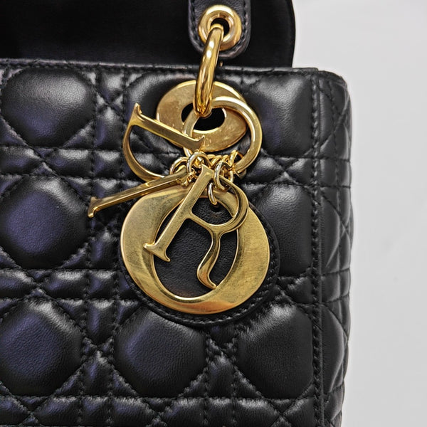 Lady Dior Small Cannage Lambskin Black