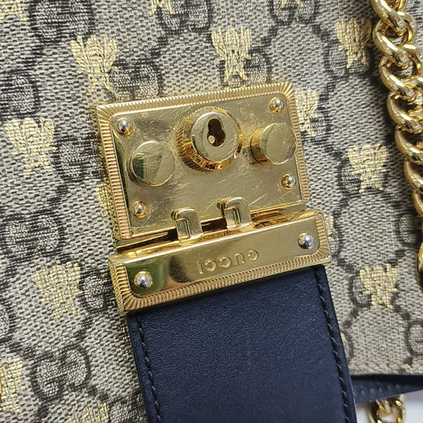 Padlock Small Monogram Coated Canvas Beige
