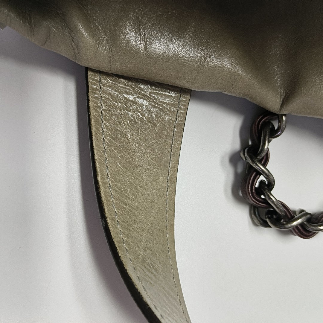 THE MIX Large Quilted Calfskin Gray