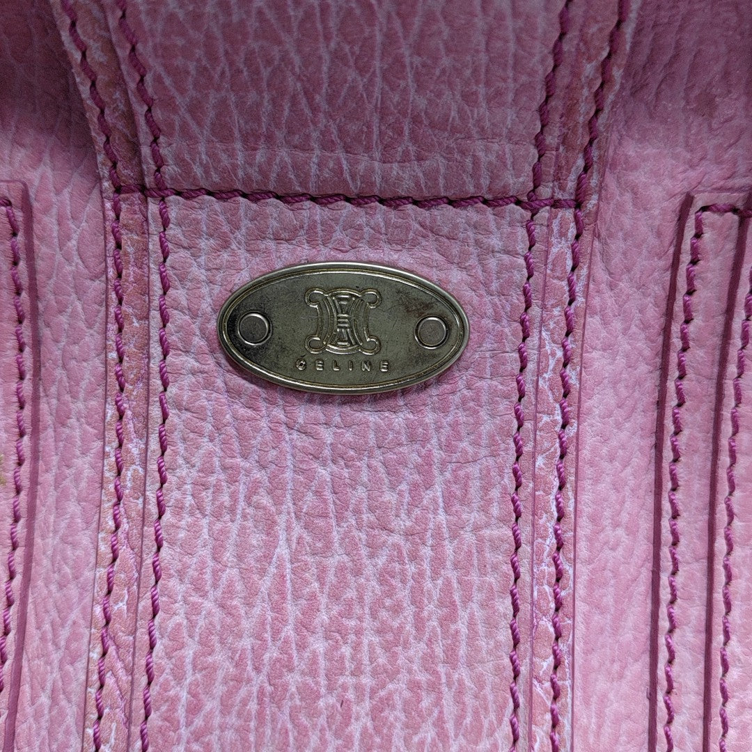 Leather Top Handle Bag Pink
