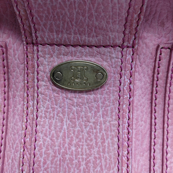 Leather Top Handle Bag Pink
